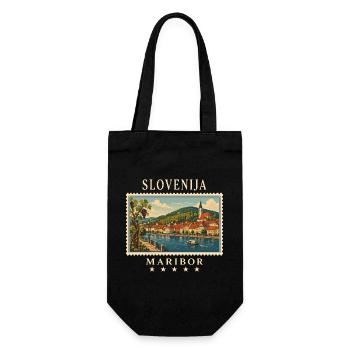 Slovenia Maribor Vintage Travel Brand - Gift Bag for Bottles - black - Front