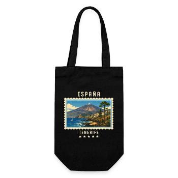 Spanien Teneriffa Vintage Reisemarke - Geschenkbeutel für Flaschen - Schwarz - Vorne