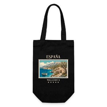 Spanien Mallorca Vintage Reisemarke - Geschenkbeutel für Flaschen - Schwarz - Vorne