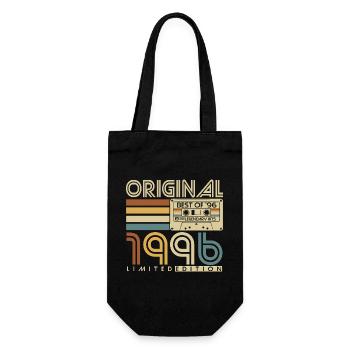 1996 Geburtstag Retro Jahrgang Vintage Geschenk - Geschenkbeutel für Flaschen - Schwarz - Vorne