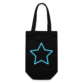 Neon Sternenrahmen Blau - Geschenkbeutel für Flaschen - Schwarz - Vorne