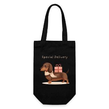 Cadeau spécial de teckel à Noël - Sac à bouteille - noir - Devant