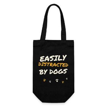 Easily Distracted By Dogs - Gift Bag for Bottles - black - Front