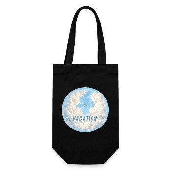 finally vacation airplane finally free clouds - Gift Bag for Bottles - black - Front