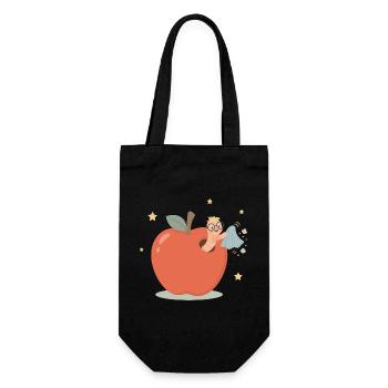 Funny bookworm cleaning the house - Gift Bag for Bottles - black - Front