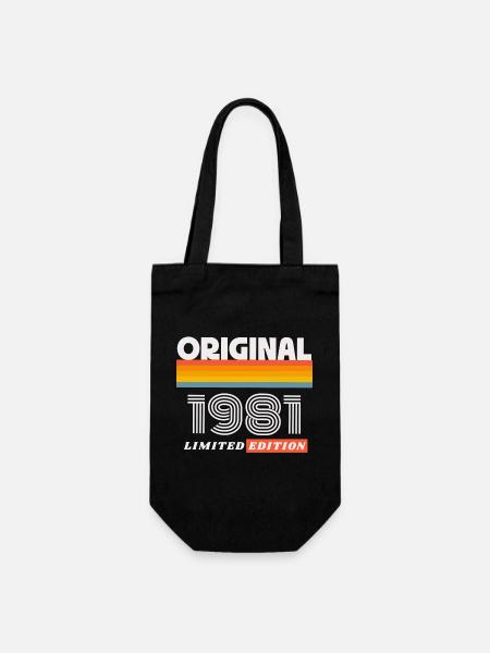 1981 Original Geburtstag Retro Vintage 80er Spruch - Geschenkbeutel für Flaschen - Schwarz