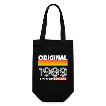 1989 Original Geburtstag Retro Vintage 80er Spruch - Geschenkbeutel für Flaschen - Schwarz - Vorne