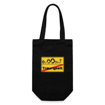 Ortsschild Pinguine Geschenk - Geschenkbeutel für Flaschen - Schwarz - Vorne
