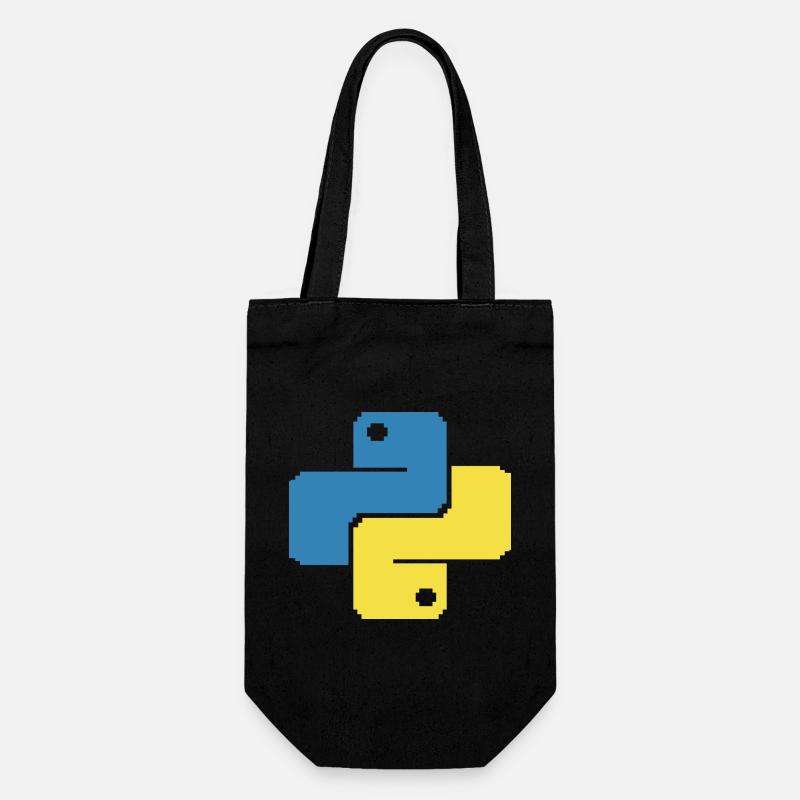 Python Pixelart - Geschenkbeutel für Flaschen - Schwarz