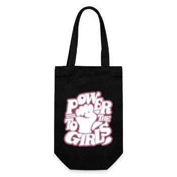 Girl power girl power feminism saying - Gift Bag for Bottles - black - Front