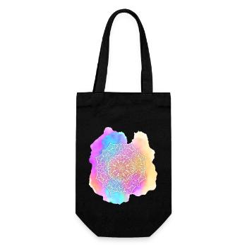 Mandala - Geschenkbeutel für Flaschen - Schwarz - Vorne