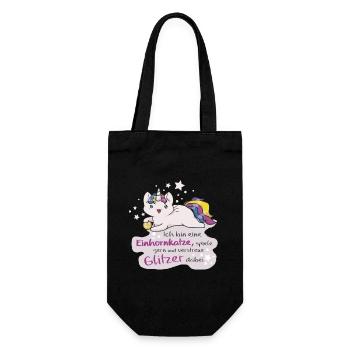 Kittykatacorn Einhornkatze - Geschenkbeutel für Flaschen - Schwarz - Vorne