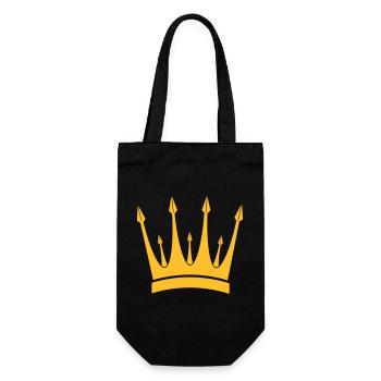 Krone / König / Crown / King - Geschenkbeutel für Flaschen - Schwarz - Vorne