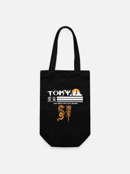 Tokyo Orange - Gift Bag for Bottles - black