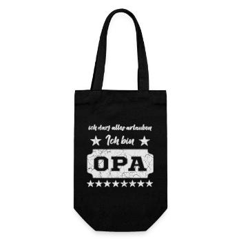 Spruch Opa - Geschenkbeutel für Flaschen - Schwarz - Vorne