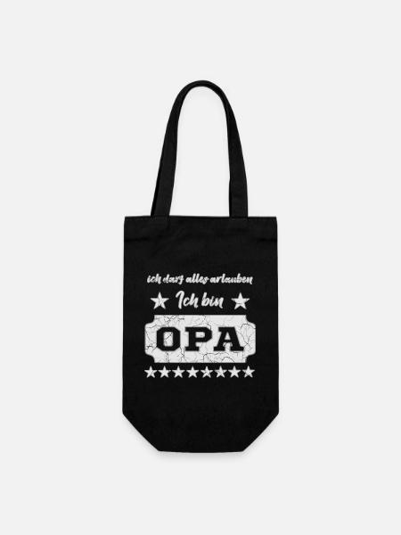 Spruch Opa - Geschenkbeutel für Flaschen - Schwarz