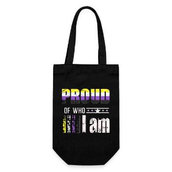Proud of who I am Nicht-binär LGBT - Geschenkbeutel für Flaschen - Schwarz - Vorne