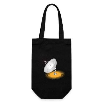 Satellite dish as a design element - Gift Bag for Bottles - black - Front