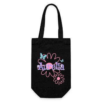 Aurelia Name Girl Name Daisy - Gift Bag for Bottles - black - Front