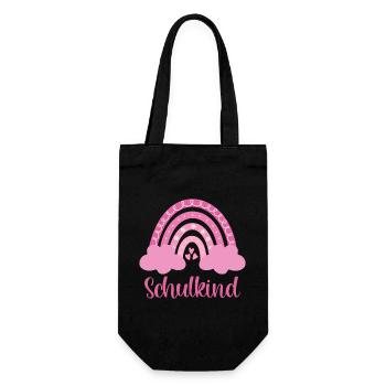 Schulkind Regenbogen - Geschenkbeutel für Flaschen - Schwarz - Vorne