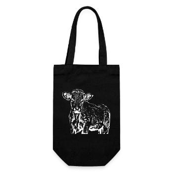 funny cow gift farmer - Gift Bag for Bottles - black - Front