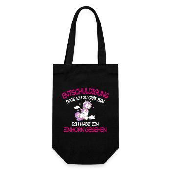 Entschuldigung ich habe Einhorn gesehen - Geschenkbeutel für Flaschen - Schwarz - Vorne