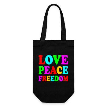 Love peace freedom - Sac à bouteille - noir - Devant