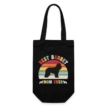 Best Barbet mom ever dog lovers vintage retro - Geschenkbeutel für Flaschen - Schwarz - Vorne