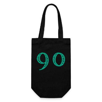 90 JAHRE. 90-jähriges JUBILÄUM. JUBILÄUM 90 JAHRE. 90 - Geschenkbeutel für Flaschen - Schwarz - Vorne