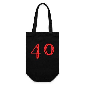 40 YEARS. 40th ANNIVERSARY. ANNIVERSARY 40 YEARS. 40 - Gift Bag for Bottles - black - Front