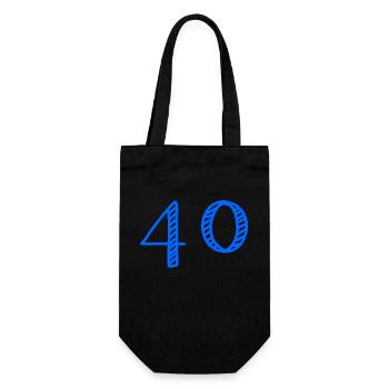 40 YEARS. 40th ANNIVERSARY. ANNIVERSARY 40 YEARS. 40 - Gift Bag for Bottles - black - Front