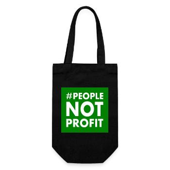 People not profit - Geschenkbeutel für Flaschen - Schwarz - Vorne