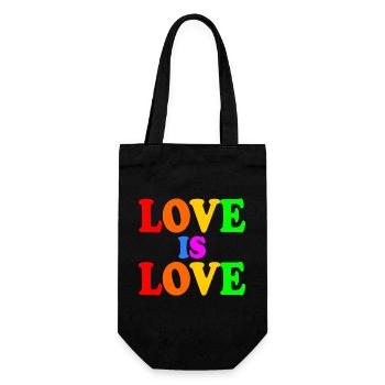 Love is love - Geschenkbeutel für Flaschen - Schwarz - Vorne