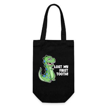 Dino Tooth Gap Toddler Milk Tooth - Gift Bag for Bottles - black - Front