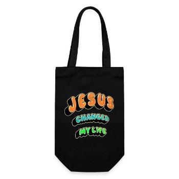 Jesus changed my life - Gift Bag for Bottles - black - Front