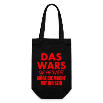 Das wars sie heiratet - Geschenkbeutel für Flaschen - Schwarz - Vorne
