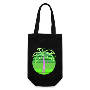 Neonpalme - Geschenkbeutel für Flaschen - Schwarz - Vorne