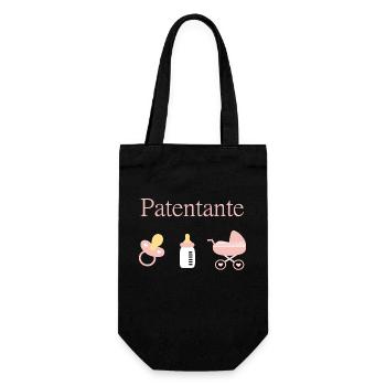 Patentante Geburt Mädchen Taufe - Geschenkbeutel für Flaschen - Schwarz - Vorne