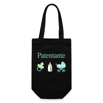 Patentante Taufe Geburt Junge - Geschenkbeutel für Flaschen - Schwarz - Vorne