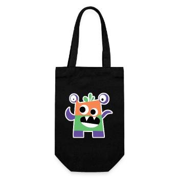 Colorful Block Monster | Funny Geometric Chibi - Gift Bag for Bottles - black - Front