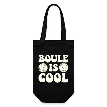 Boule Is Cool Saying for Bouler and Petanque - Gift Bag for Bottles - black - Front