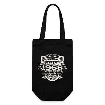 Original December 1968 54th Birthday Gift - Gift Bag for Bottles - black - Front