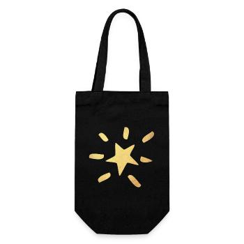 Star Gold Symbole de Noël Comic Rayons de Noël - Sac à bouteille - noir - Devant