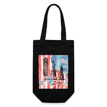 USA, Freiheitsstatue, New York. - Geschenkbeutel für Flaschen - Schwarz - Vorne