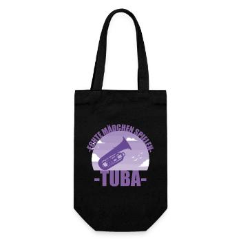 Tuba Musikerin Instrument Mädchen Geschenk - Geschenkbeutel für Flaschen - Schwarz - Vorne