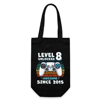 Eight 8yr BDay Son Boy Funny Gamer 8th Birthday - Sac à bouteille - noir - Devant