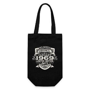 Born 1969 January 54th birthday Gift man - Gift Bag for Bottles - black - Front