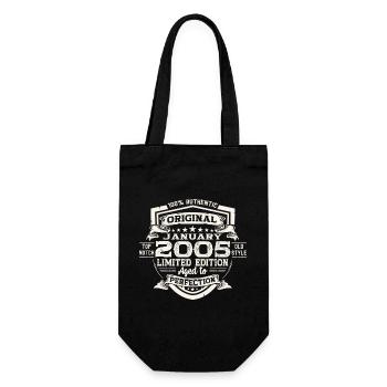 Né le 18 janvier 2005 Homme cadeau - Sac à bouteille - noir - Devant