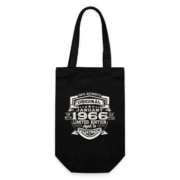 Né en 1966 Janvier 57e anniversaire Homme cadeau - Sac à bouteille - noir - Devant