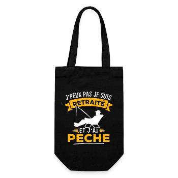J'peux pas je suis retraité et j'ai pêche - Sac à bouteille - noir - Devant